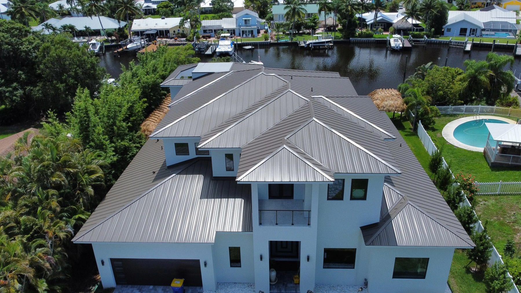 A South Florida roof seen from the air after replacement