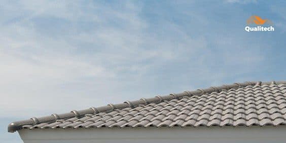 Close view of barrel tile courses on a finished roof